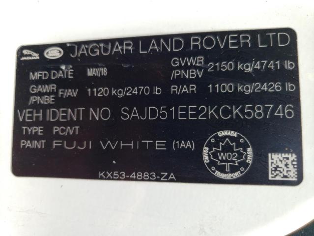 Photo 10 from auction – 2019 JAGUAR F-TYPE R with VIN SAJD51EE2KCK58746
