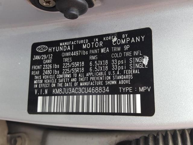 Photo 10 from auction – 2012 HYUNDAI TUCSON GLS with VIN KM8JU3AC3CU468834