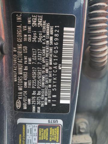 Photo 10 from auction – 2015 KIA SORENTO LX with VIN 5XYKTCA61FG569821