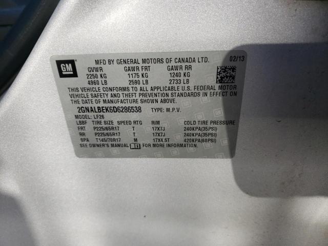 Photo 10 from auction – 2013 CHEVROLET EQUINOX LS with VIN 2GNALBEK6D6286538
