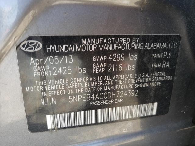 Photo 10 from auction – 2013 HYUNDAI SONATA GLS with VIN 5NPEB4AC0DH724392