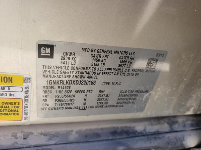 Photo 10 from auction – 2013 CHEVROLET TRAVERSE L with VIN 1GNKRLKDXDJ220186