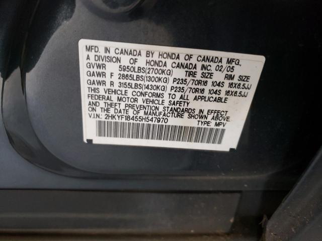 Photo 10 from auction – 2005 HONDA PILOT EX with VIN 2HKYF18455H547970