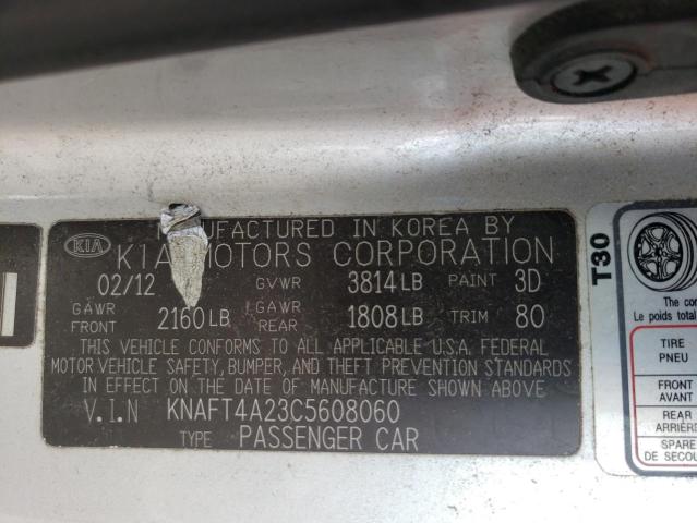 Photo 10 from auction – 2012 KIA FORTE LX with VIN KNAFT4A23C5608060