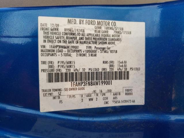 Photo 10 from auction – 2010 FORD FOCUS SE with VIN 1FAHP3FN8AW199001