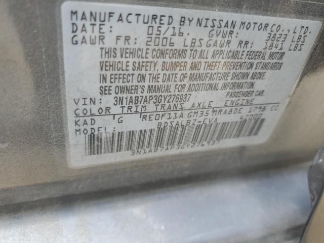 Photo 10 from auction – 2016 NISSAN SENTRA S with VIN 3N1AB7AP3GY276937