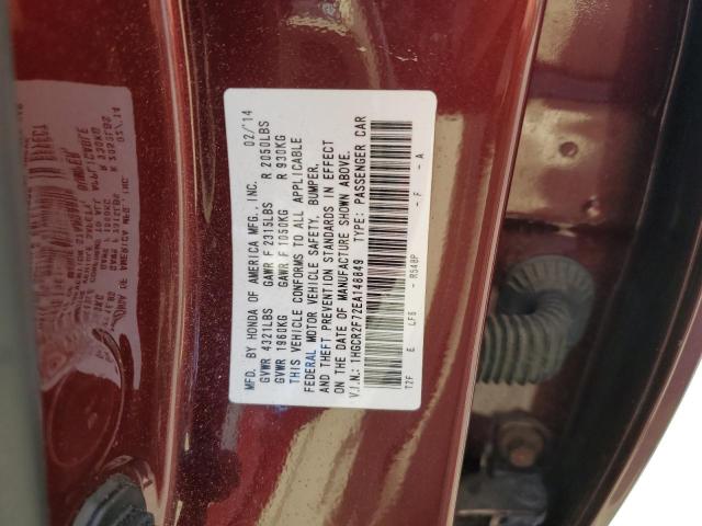 Photo 10 from auction – 2014 HONDA ACCORD EX with VIN 1HGCR2F72EA148849