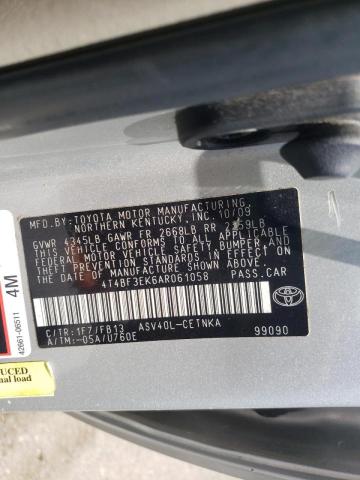 Photo 10 from auction – 2010 TOYOTA CAMRY BASE with VIN 4T4BF3EK6AR061058