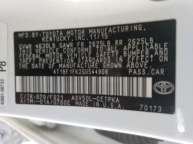 Photo 10 from auction – 2016 TOYOTA CAMRY LE with VIN 4T1BF1FK2GU544908