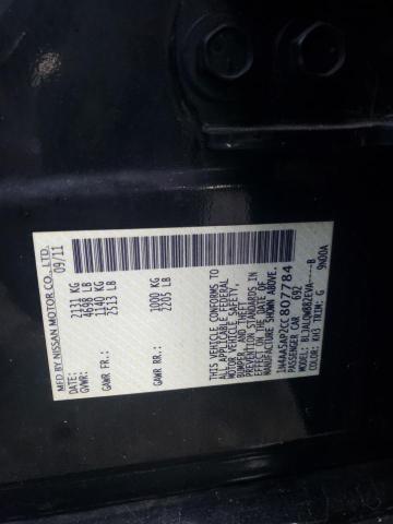 Photo 10 from auction – 2012 NISSAN MAXIMA S with VIN 1N4AA5AP2CC807784