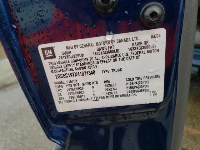 Photo 10 from auction – 2004 CHEVROLET SILVERADO with VIN 2GCEC19TX41371340