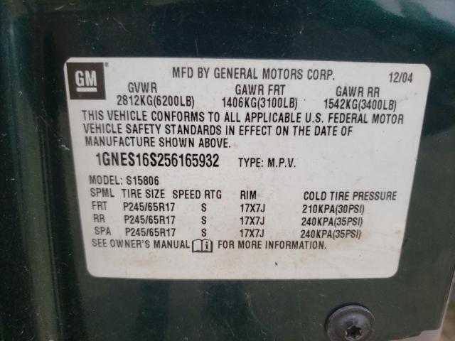 Photo 10 from auction – 2005 CHEVROLET TRAILBLAZE with VIN 1GNES16S256165932