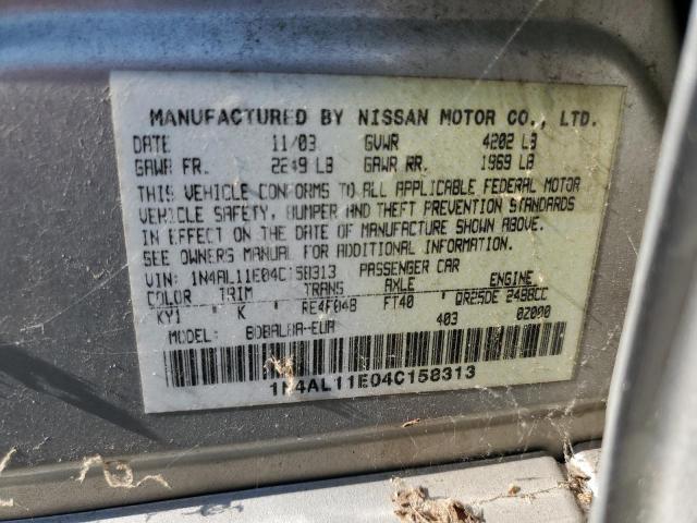 Photo 10 from auction – 2004 NISSAN ALTIMA BAS with VIN 1N4AL11E04C158313