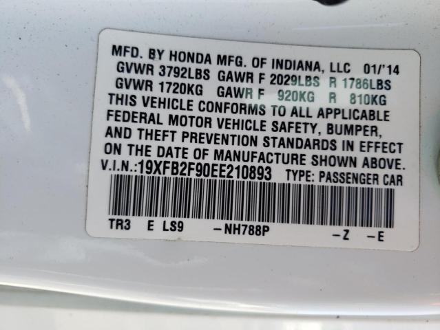 Photo 10 from auction – 2014 HONDA CIVIC EXL with VIN 19XFB2F90EE210893