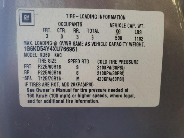 Photo 10 from auction – 1999 CADILLAC DEVILLE with VIN 1G6KD54Y4XU766961