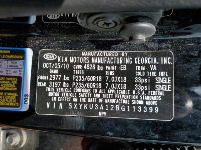 Photo 10 from auction – 2011 KIA SORENTO EX with VIN 5XYKU3A12BG113399