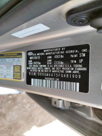 Photo 10 from auction – 2015 KIA OPTIMA LX with VIN 5XXGM4A75FG481909