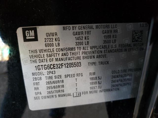 Photo 10 from auction – 2015 GMC CANYON SLT with VIN 1GTG6CE32F1205503