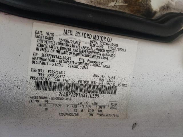 Photo 10 from auction – 2010 FORD CROWN VICT with VIN 2FABP7BV1AX110599