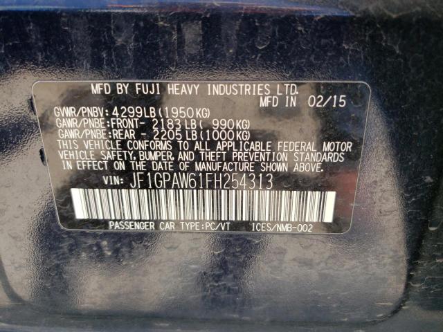 Photo 10 from auction – 2015 SUBARU IMPREZA SP with VIN JF1GPAW61FH254313