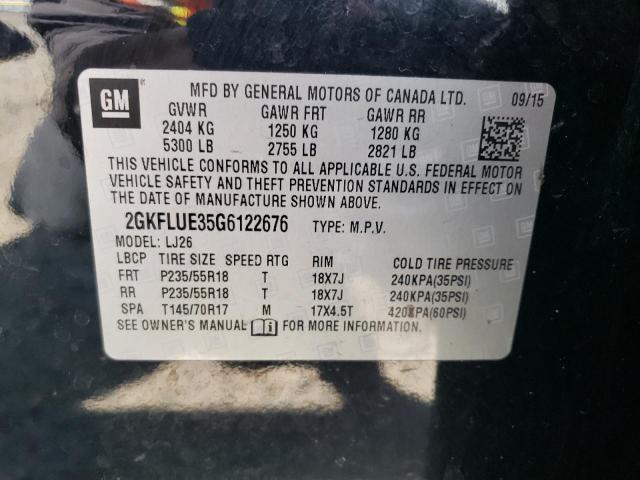 Photo 10 from auction – 2016 GMC TERRAIN SL with VIN 2GKFLUE35G6122676