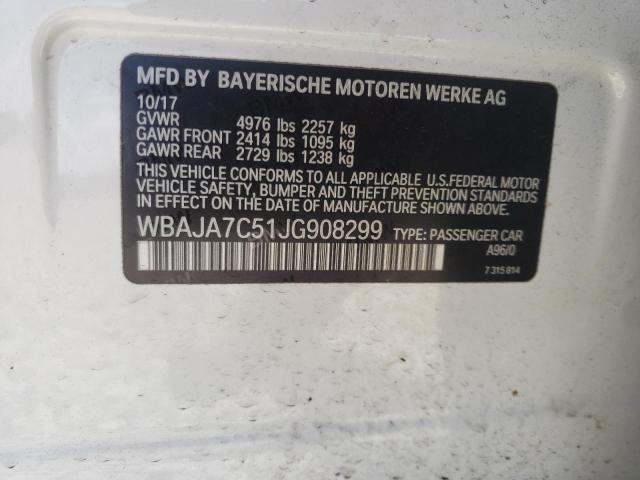 Photo 10 from auction – 2018 BMW 530 XI with VIN WBAJA7C51JG908299