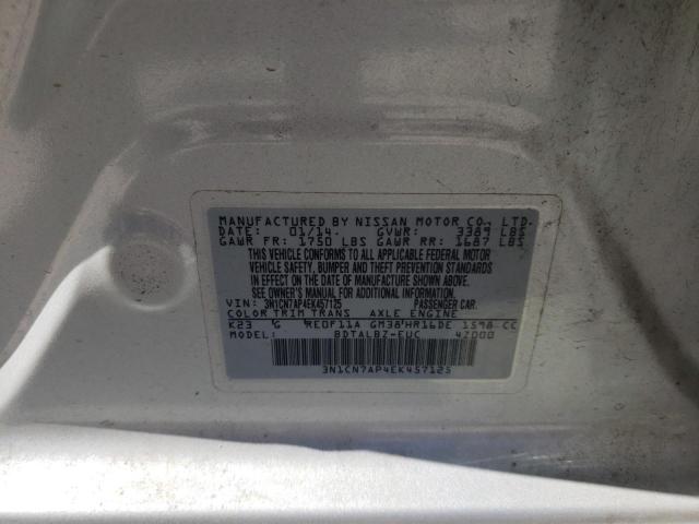 Photo 10 from auction – 2014 NISSAN VERSA S with VIN 3N1CN7AP4EK457125