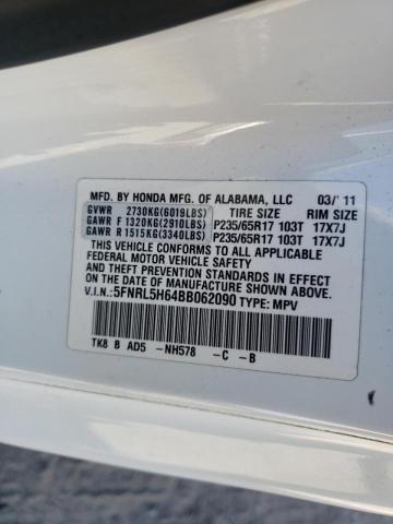 Photo 10 from auction – 2011 HONDA ODYSSEY EX with VIN 5FNRL5H64BB062090