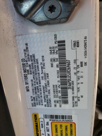 Photo 10 from auction – 2018 FORD FUSION SE with VIN 3FA6P0LU5JR269607