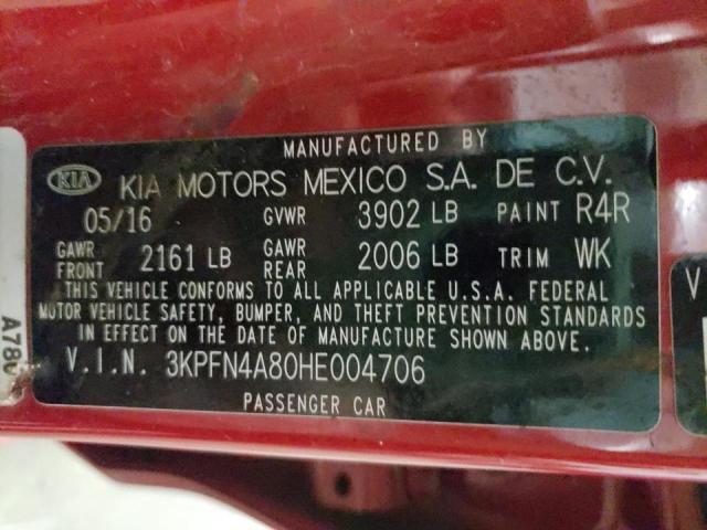 Photo 10 from auction – 2017 KIA FORTE EX with VIN 3KPFN4A80HE004706