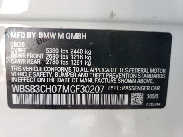 Photo 10 from auction – 2021 BMW M5 with VIN WBS83CH07MCF30207