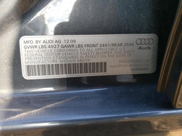 Photo 10 from auction – 2010 AUDI A4 PREMIUM with VIN WAUFFAFL8AN041400