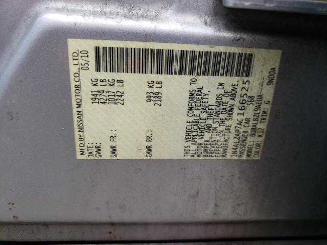Photo 10 from auction – 2010 NISSAN ALTIMA BAS with VIN 1N4AL2AP7AC166525