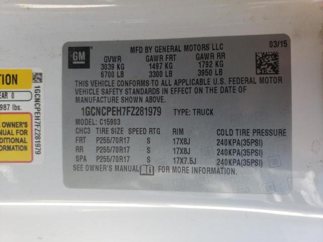 Photo 10 from auction – 2015 CHEVROLET SILVERADO with VIN 1GCNCPEH7FZ281979