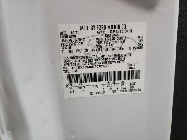 Photo 10 from auction – 2011 FORD F150 SUPER with VIN 1FTEX1CM8BFC07483
