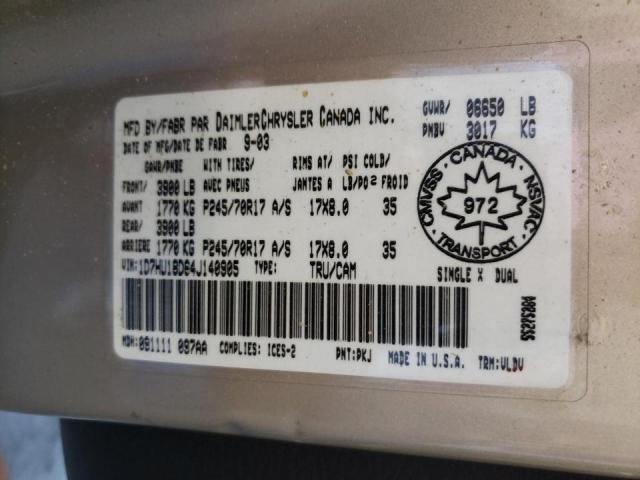 Photo 10 from auction – 2004 DODGE RAM 1500 S with VIN 1D7HU18D64J140905