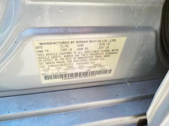 Photo 10 from auction – 2006 NISSAN MAXIMA with VIN 1N4BA41E36C835353