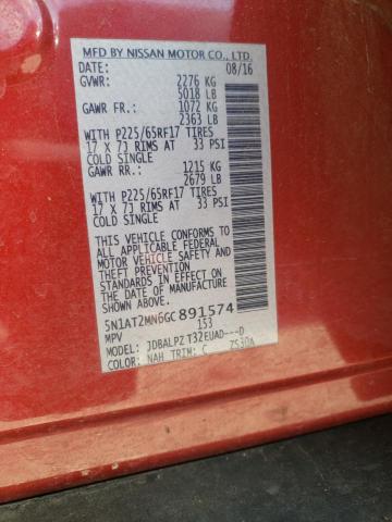 Photo 10 from auction – 2016 NISSAN ROGUE S with VIN 5N1AT2MN6GC891574