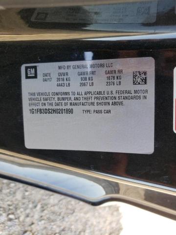 Photo 10 from auction – 2017 CHEVROLET CAMARO LT with VIN 1G1FB3DS2H0201890