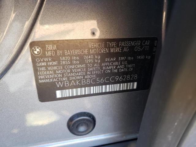 Photo 10 from auction – 2012 BMW 750 LI with VIN WBAKB8C56CC962828