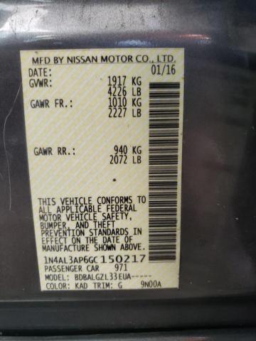Photo 10 from auction – 2016 NISSAN ALTIMA 2.5 with VIN 1N4AL3AP6GC150217
