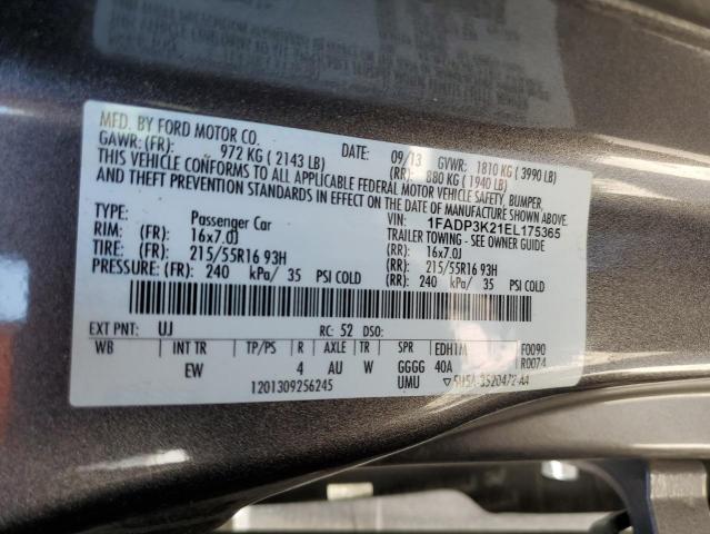 Photo 10 from auction – 2014 FORD FOCUS SE with VIN 1FADP3K21EL175365