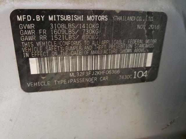 Photo 10 from auction – 2019 MITSUBISHI MIRAGE G4 with VIN ML32F3FJ2KHF06366
