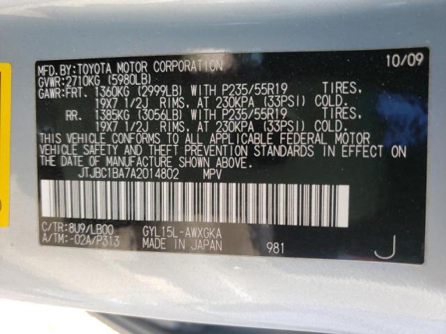 Photo 10 from auction – 2010 LEXUS RX 450 with VIN JTJBC1BA7A2014802