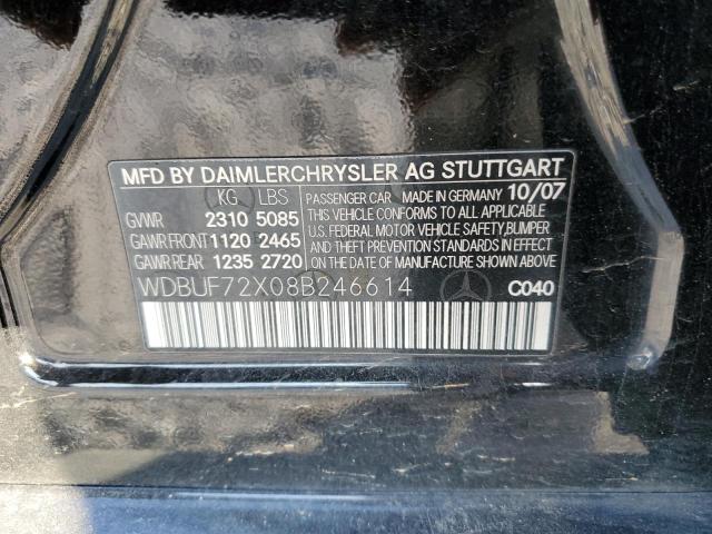 Photo 10 from auction – 2008 MERCEDES-BENZ E 550 with VIN WDBUF72X08B246614