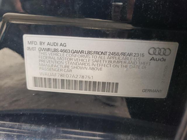 Photo 10 from auction – 2007 AUDI A4 2 with VIN WAUAF78E07A278751