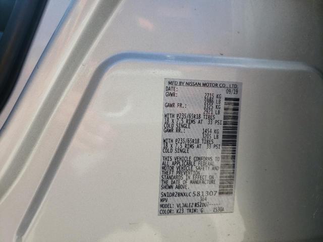 Photo 10 from auction – 2020 NISSAN PATHFINDER with VIN 5N1DR2BNXLC581307