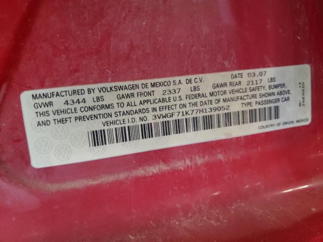Photo 10 from auction – 2007 VOLKSWAGEN JETTA with VIN 3VWGF71K77M139052