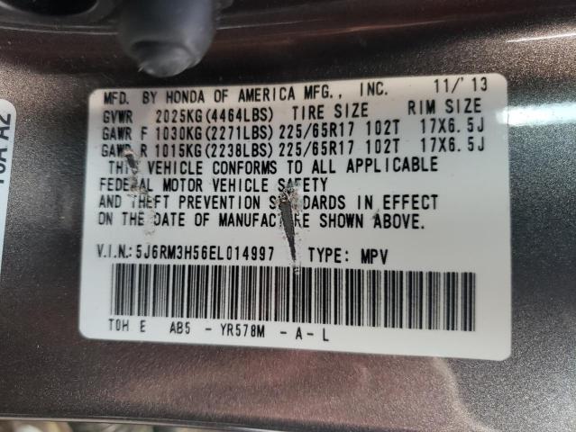 Photo 10 from auction – 2014 HONDA CR-V EX with VIN 5J6RM3H56EL014997