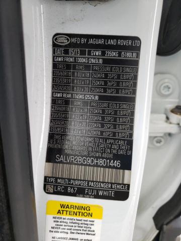 Photo 10 from auction – 2013 LAND ROVER RANGE ROVE with VIN SALVR2BG9DH801446